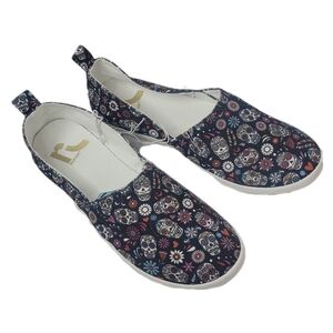 REPORT day of the dead (dias de los muertos) slip on casual flat shoes size 6